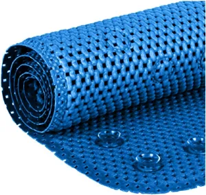 Deluxe Bathtub Mat Non Slip, Soft Foam Bath Mats for Bathroom Tub, Bathtub Mat with Drain Holes, Suction Cups- 36” X 17” - Blue