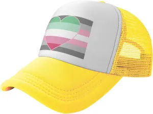 Demigirl Abro-Pride Flag LGBTQ Trucker Hats Sunshade and Sand Proof Durable Made of Polyester