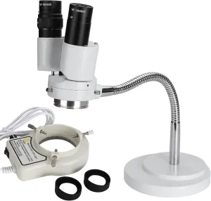 Dental Microscope with LED Light - Stereomicroscopes 360 Revolve 8X Magnification Binocular Stereo Microscope Dental Binocular Microscope for Electronics Repair with 8W Fluorescent Ring Light