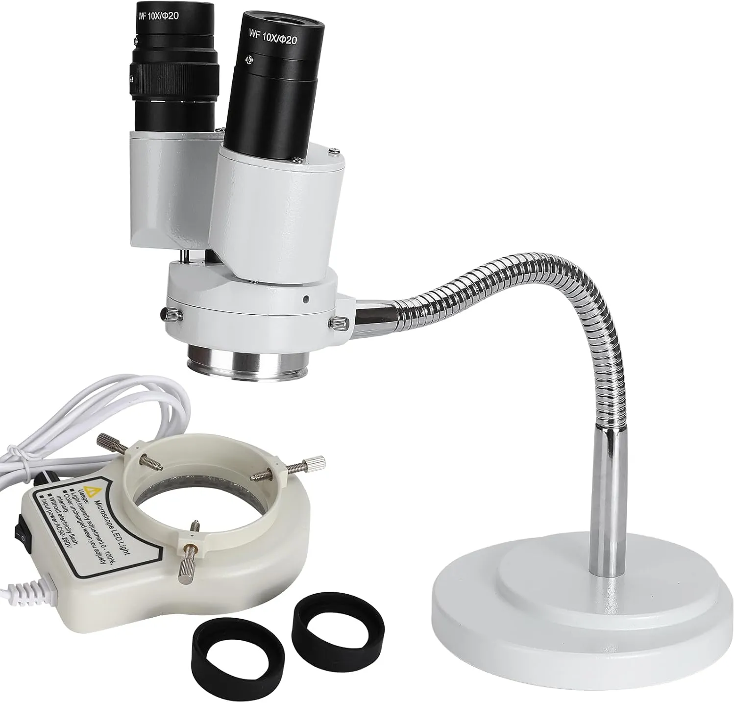 Dental Microscope with LED Light - Stereomicroscopes 360 Revolve 8X Magnification Binocular Stereo Microscope Dental Binocular Microscope for Electronics Repair with 8W Fluorescent Ring Light