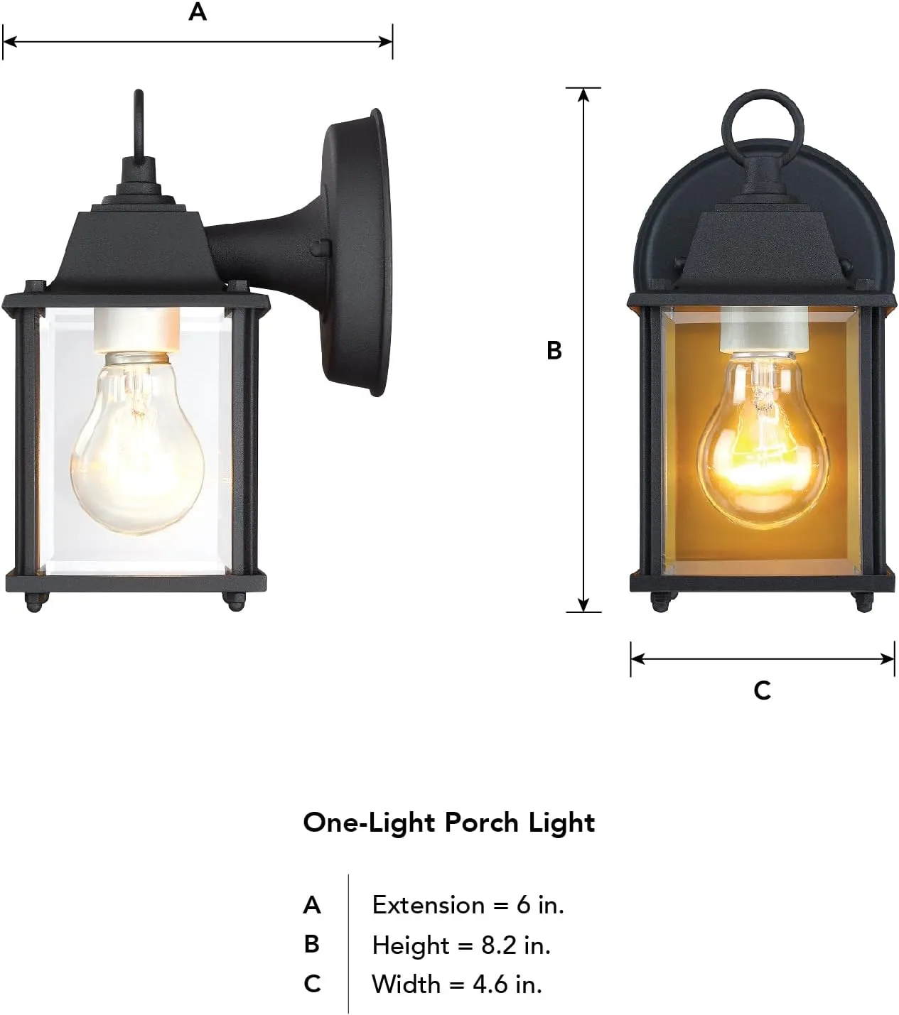 DESIGNERS FOUNTAIN Ivy Trail Outdoor Patio Lights, Pack of 2 Exterior Wall Sconce, Clear Glass Light Fixture Set, Black