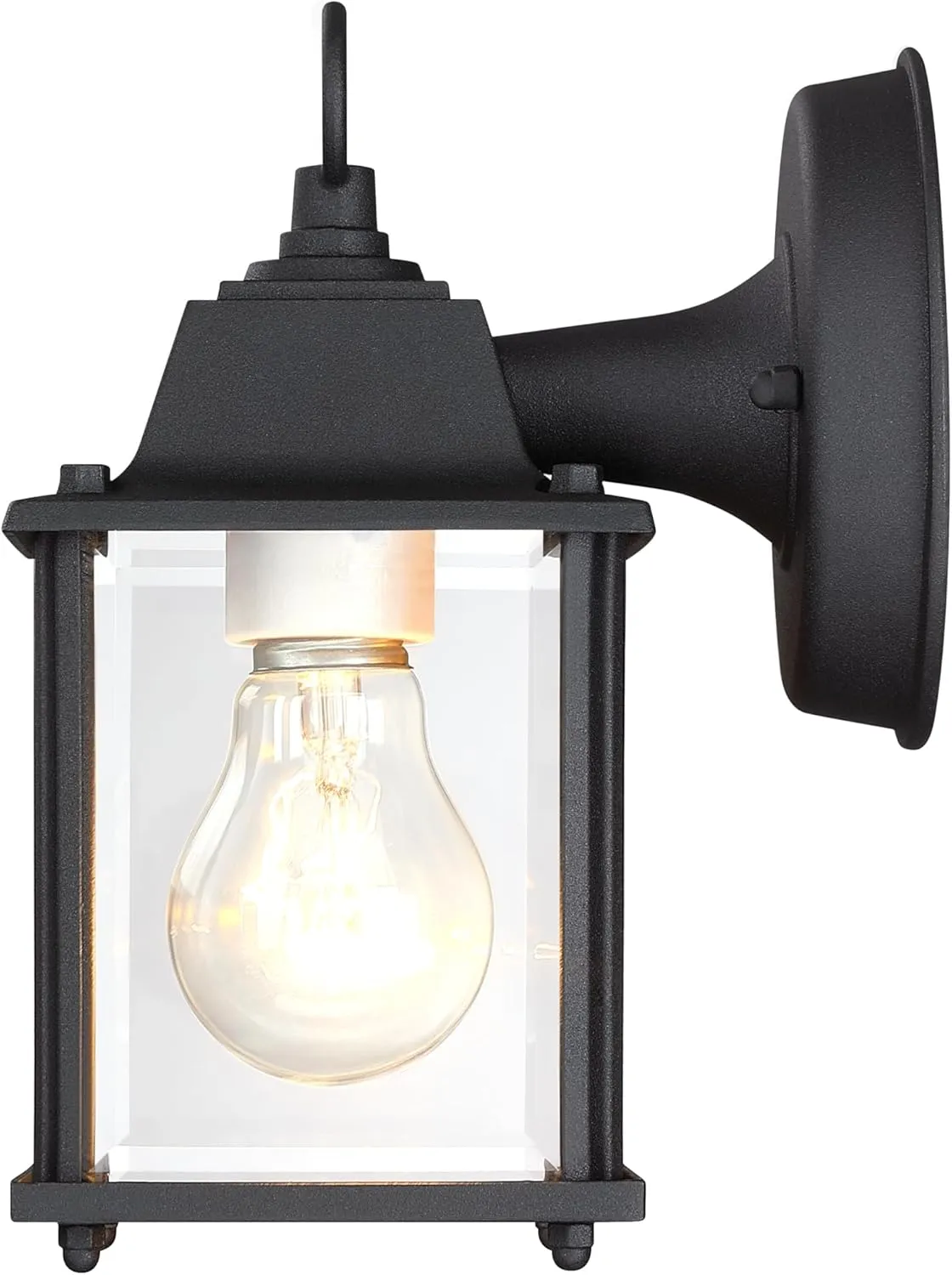 DESIGNERS FOUNTAIN Ivy Trail Outdoor Patio Lights, Pack of 2 Exterior Wall Sconce, Clear Glass Light Fixture Set, Black