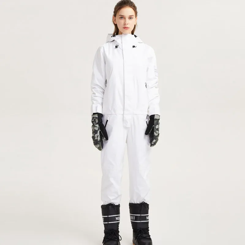Detachable ski trouser suit