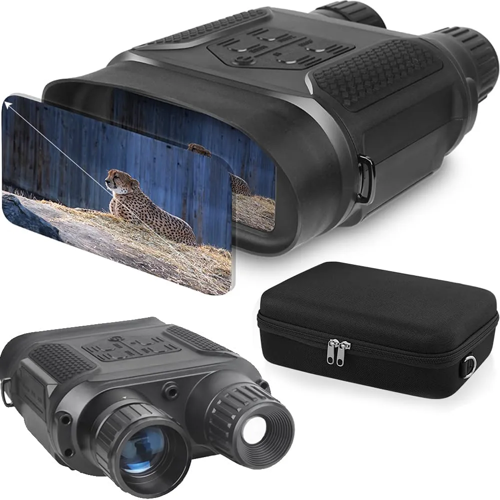 Digital Night Vision Binoculars Day Night use with Camera & Camcorder Function Takes Photo & Video from 400m/1300ft for Camping Farm Monitor Night Vision Goggles