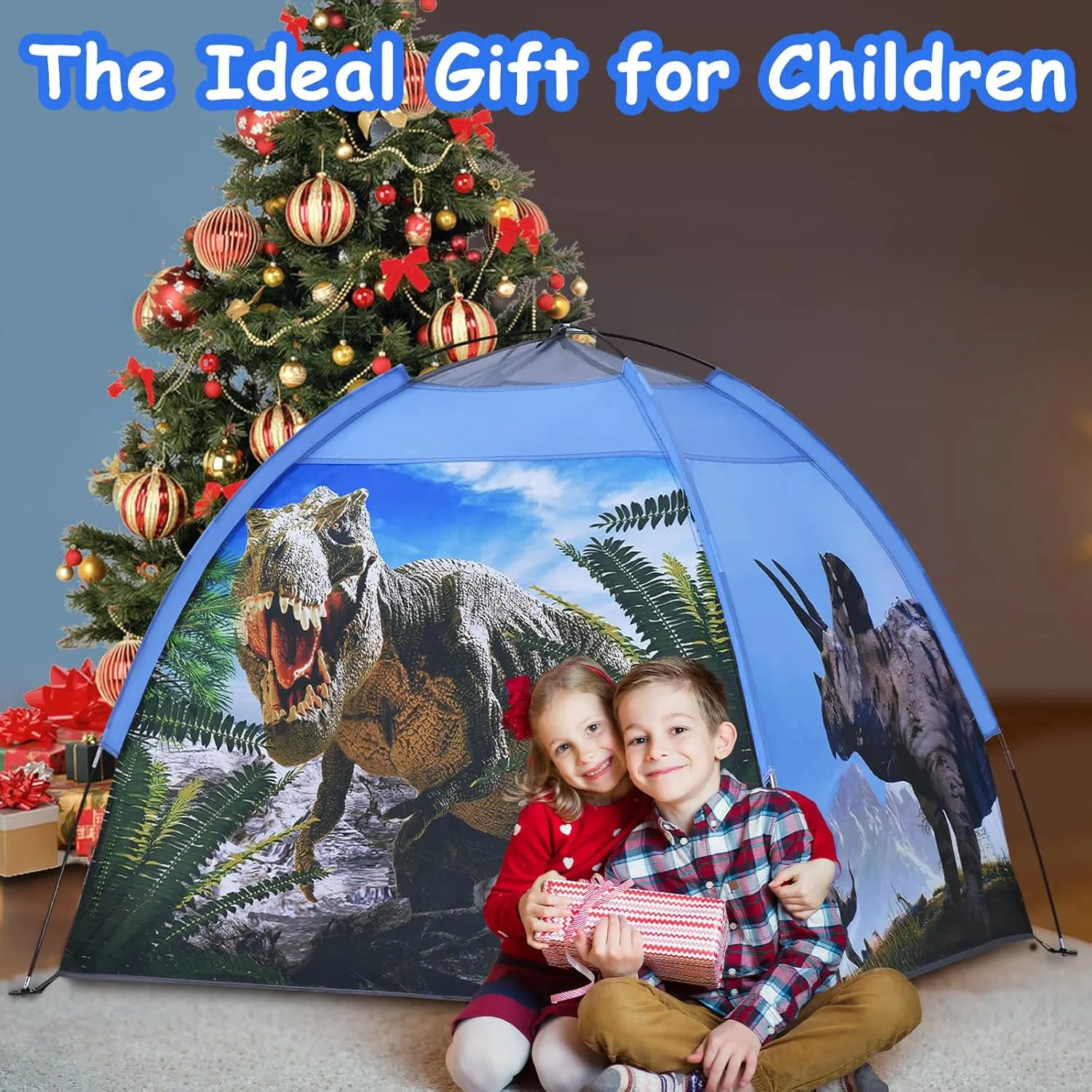 Dinosaur Kids Play Tent, Dinosuar Toys for Kids Indoor and Outdoor Fun Pop Up Playhouse Tent, A Gift Tent for Boys & Girls