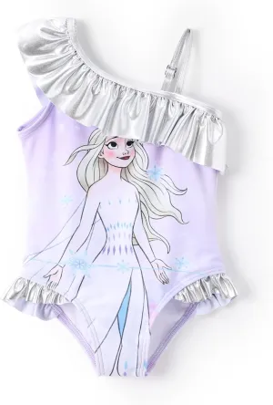 Disney Mickey and Friends Girls One Piece Swimsuits Ruffles Swimwear Beach Sport Bathing Suit