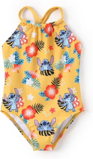 Disney Mickey and Friends Girls Swimsuits UPF 50  One Piece Bathing Suits Sport Summer Beach Swimwear for Kids Size 3-13Y