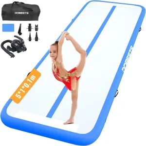 DOBESTS Gymnastics Mat Inflatable Tumble Track Tumbling Mat 6.6ft/10ft/13ft/16ft/20ft,for Home Use Training Yoga Cheerleading with Air Pump
