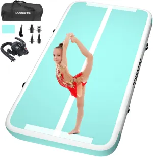 DOBESTS Gymnastics Mat Inflatable Tumble Track Tumbling Mat 6.6ft/10ft/13ft/16ft/20ft,for Home Use Training Yoga Cheerleading with Air Pump