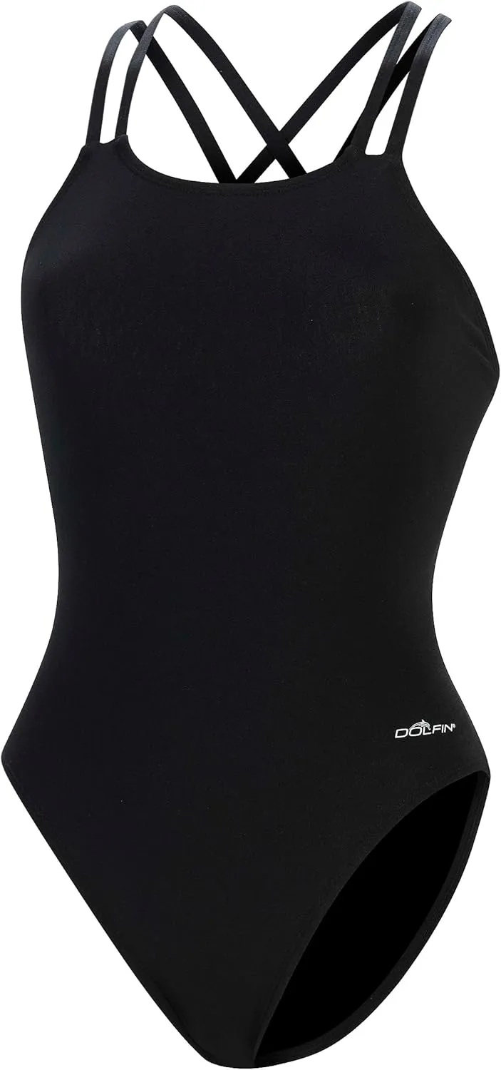 Dolfin Reliance Women's Double X Back One Piece Swimsuit for Training and Competitions