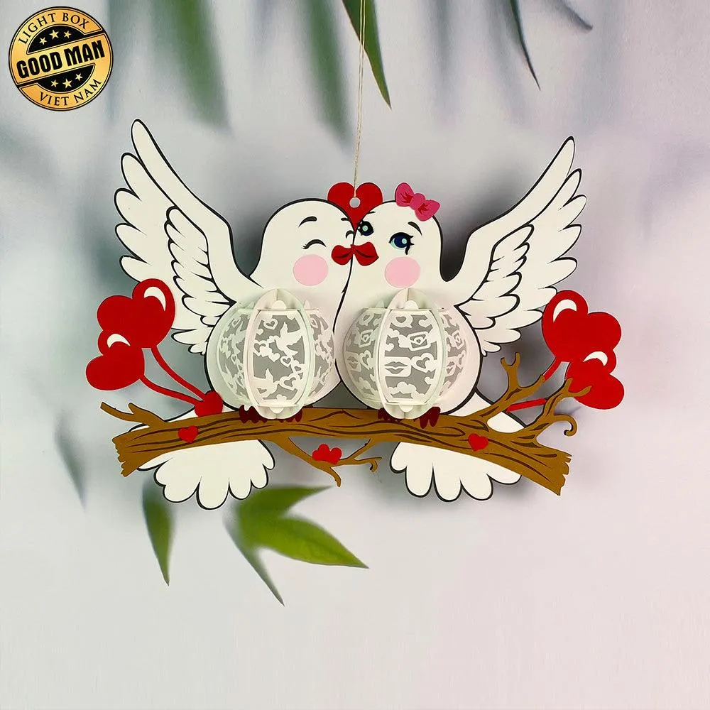 Dove Couple - 3D Love Lantern File - Cricut File - LightBoxGoodMan