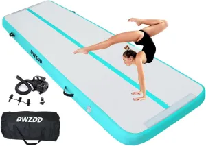 Dwzdd Gymnastics Air Mat 10ft/13ft/16ft/20ft Tumbling Mat Inflatable Gymnastics Tumble Track for Home/Gym/Training/Cheerleading/Water with Electric Pump