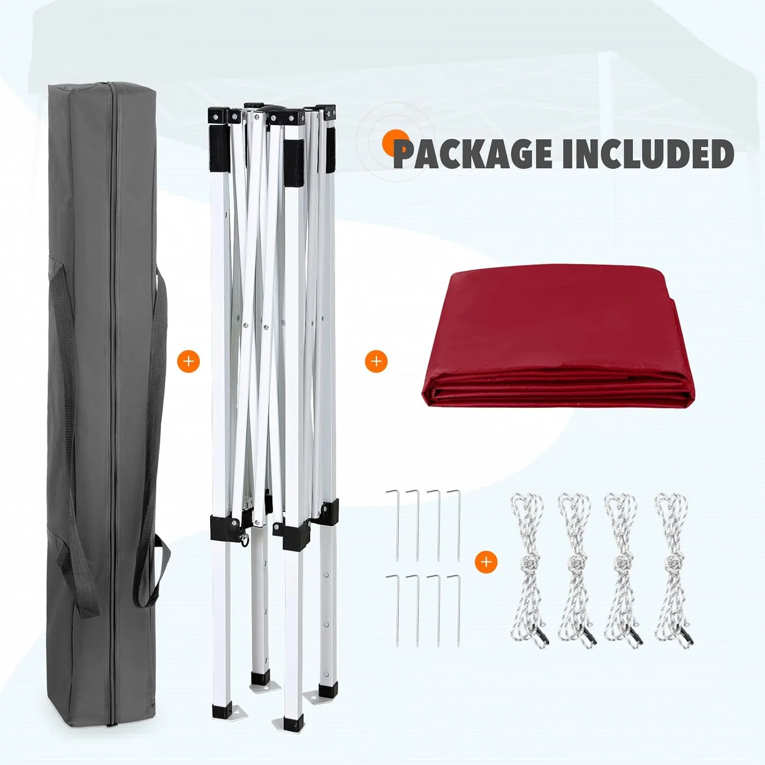 EAGLE PEAK 5x5 Pop Up Canopy Tent Instant Outdoor Canopy Easy Set-up Straight Leg Folding Shelter, Burgundy