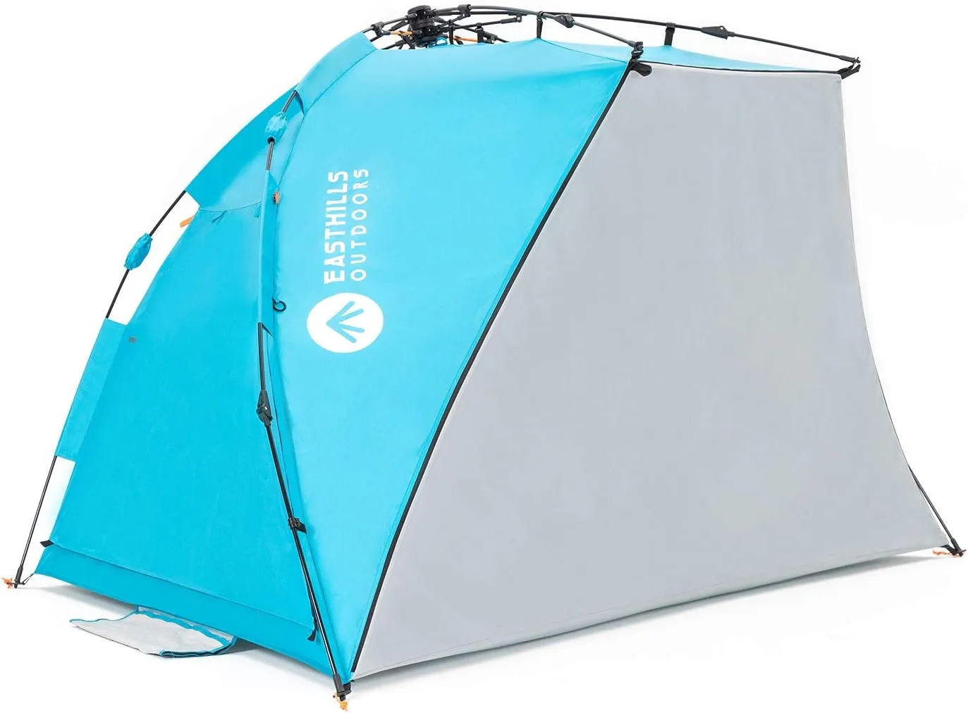 Easthills Outdoors Coastview Ultra XL 4-6 Person Family Beach Tent Quick Setup Instant Anti UV Double Silver Coated Sun Shelter with Extended Floor & Big Window Pacific Blue
