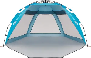 Easthills Outdoors Coastview Ultra XL 4-6 Person Family Beach Tent Quick Setup Instant Anti UV Double Silver Coated Sun Shelter with Extended Floor & Big Window Pacific Blue