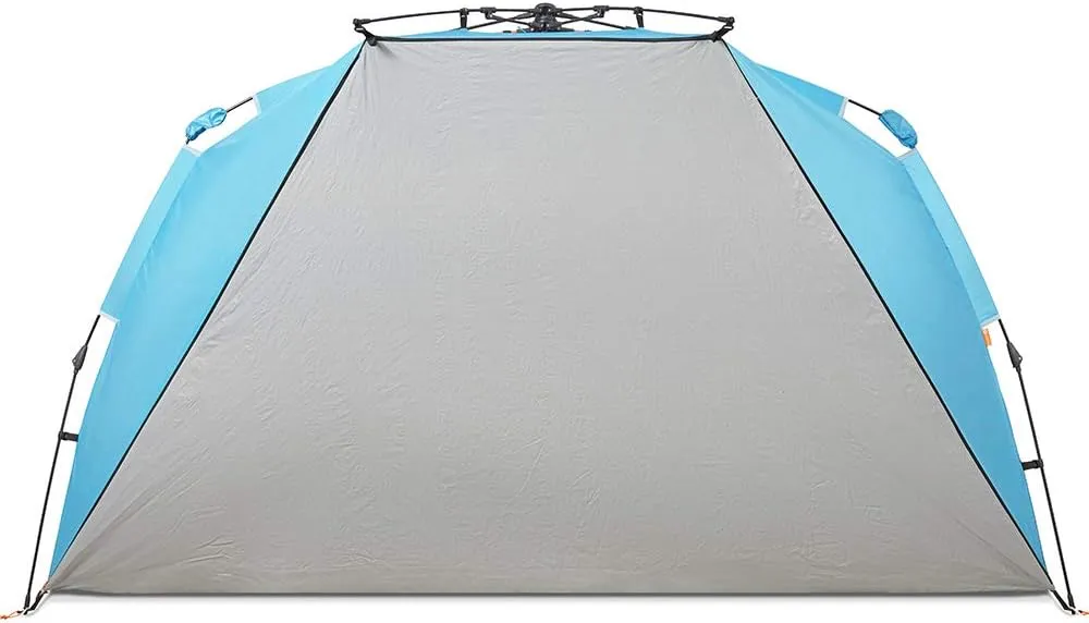 Easthills Outdoors Instant Shader Dark Shelter XL Beach Tent 99" Wide for 4-6 Person Sun Shelter UPF 50  with Extended Zippered Porch Pacific Blue