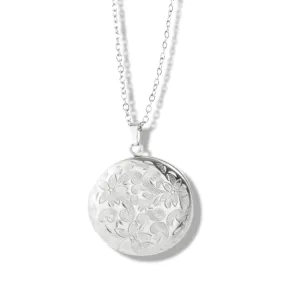 Edwina Vintage Round Locket - Silver