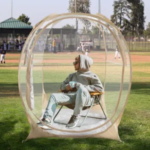 EighteenTek Pod All Weather Sports Tent with Sealed Floor - Instant Tent Shelter - Outdoor Bubble Tent - Rain Tent Camping Sun Shelter Pop Up Clear, Patent Pending for Sports Events Fishing Cheering