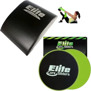 Elite Sportz Core Sliders & Ab Mat | High Density Foam Sit Up Mat with Band & 2 Dual Sided Gliding Discs for Full Body Workout | Home Gym & Fitness Equipment for Abs, Obliques, Core & Back Support