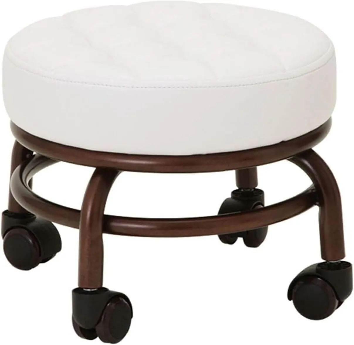 Elitzia Pedicure Stool Beauty Salon Foot Bath Footstool Two Colors Optional ET28499 White Colour Thick Foam Support Quality Wheels