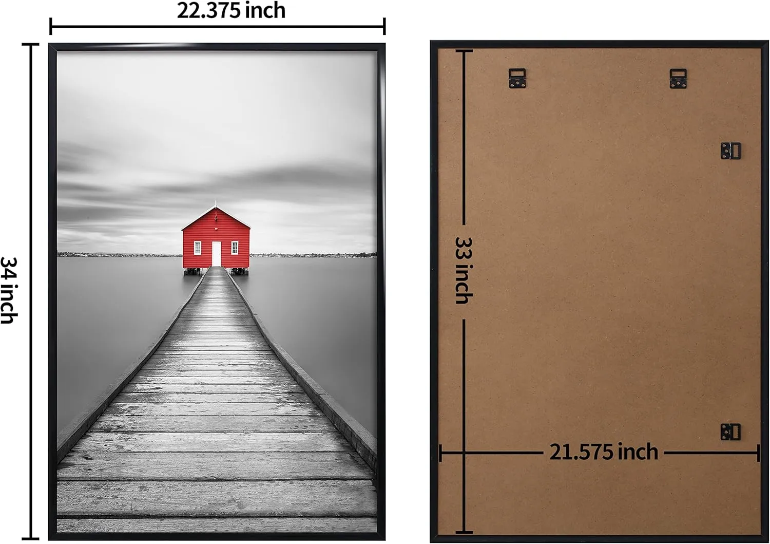 ELSKER&HOME 22.375 x 34 Poster Frame 3 Pack, Black Picture Frame for Horizontal or Vertical Wall Mounting, Sturdy and Scratch-proof