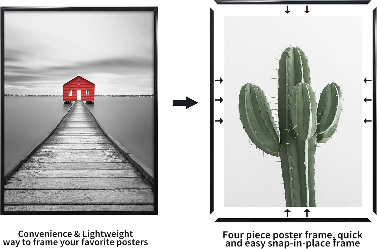 ELSKER&HOME 22.375 x 34 Poster Frame 3 Pack, Black Picture Frame for Horizontal or Vertical Wall Mounting, Sturdy and Scratch-proof