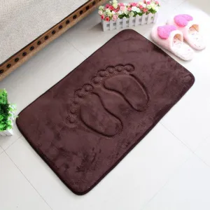 Embossed Memory Foam Carpet Feet Slip-resistant Waterproof Comfortable Absorbent Mats Doormat Memory Foam Chronic Rebound 3D Printing Footprint Absorbent Non-slip Mat