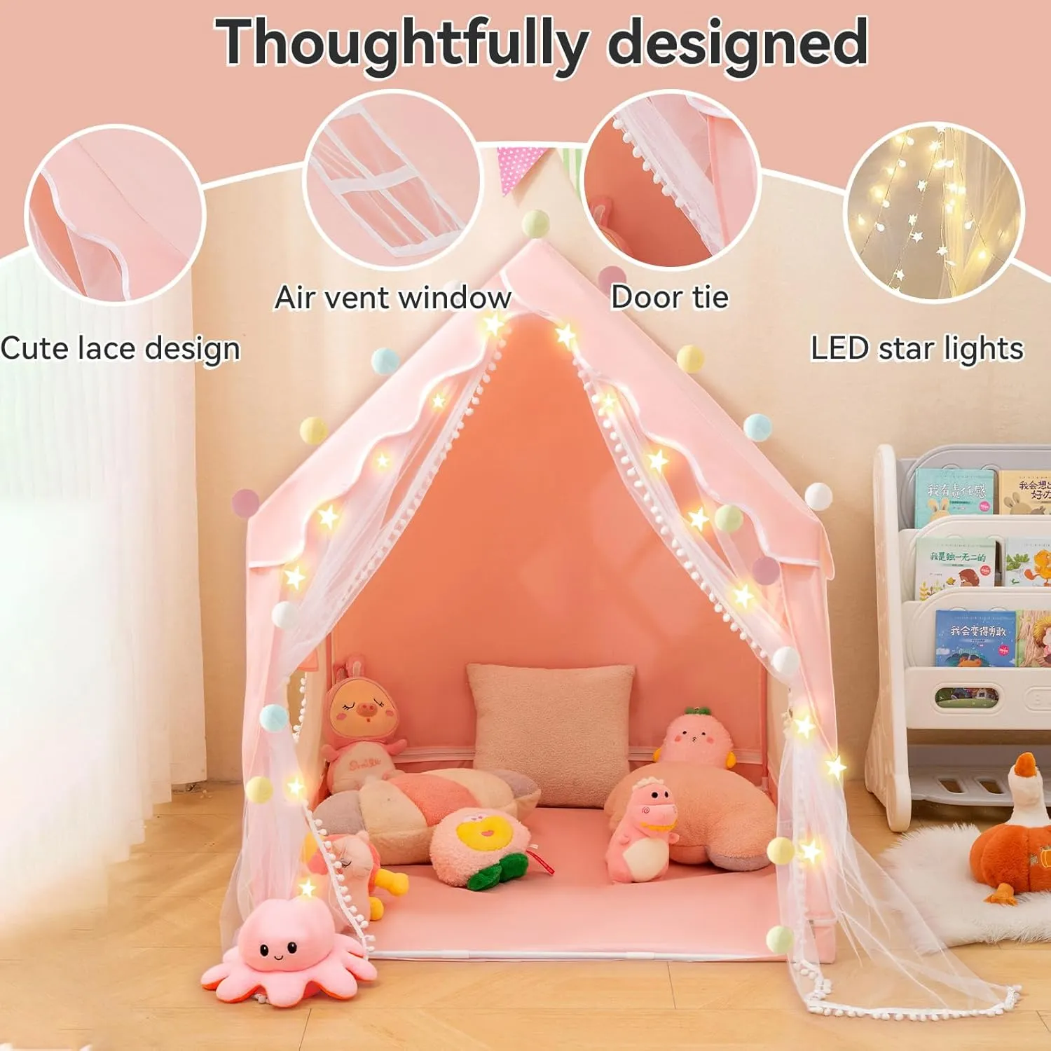 Enchanted Princess Castle Play Tent for Kids - Indoor & Outdoor Fantasy Playhouse with Easy Setup, Safe & Durable Design for Girls & Boys | Foldable, Portable Toddler Toy Gift