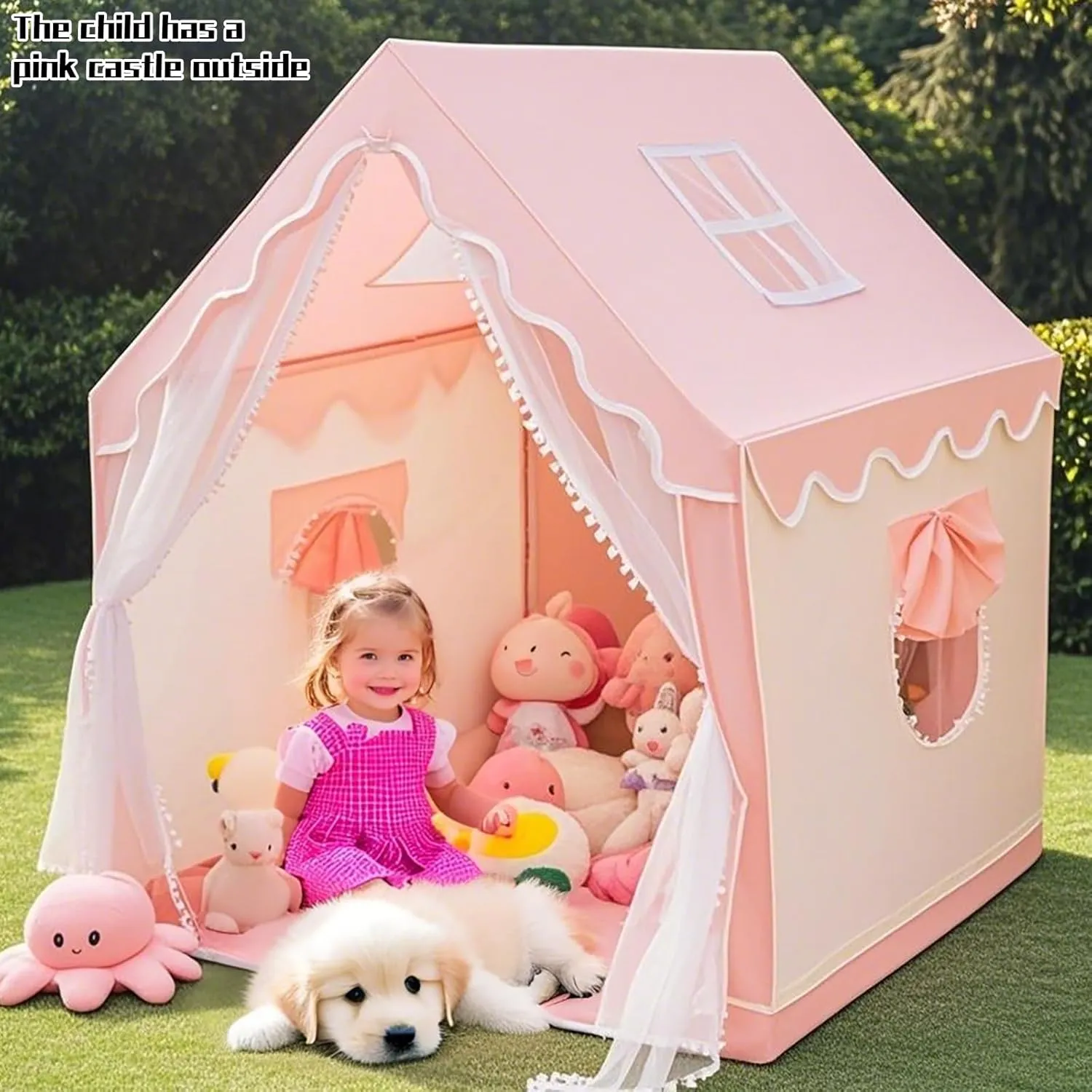 Enchanted Princess Castle Play Tent for Kids - Indoor & Outdoor Fantasy Playhouse with Easy Setup, Safe & Durable Design for Girls & Boys | Foldable, Portable Toddler Toy Gift