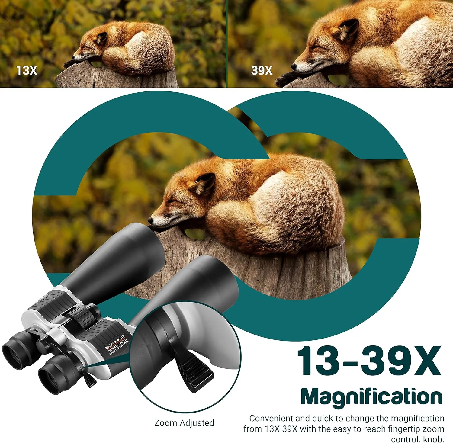 ESSLNB Astronomy Binoculars 13-39X70 Zoom Giant Binoculars with Tripod Adapter Phone Adapter and Case for Bird Watching Hunting and Stargazing (13-39X70)
