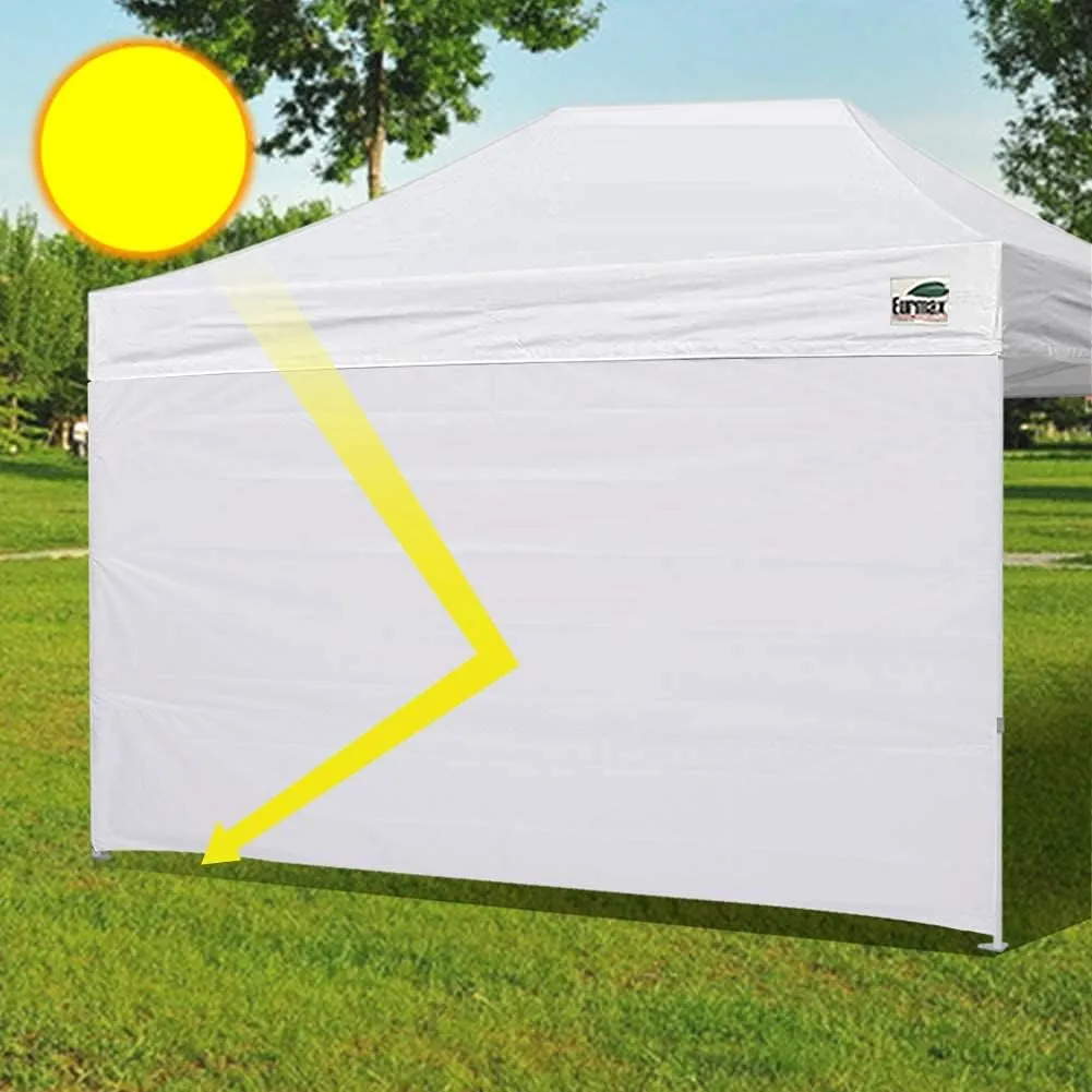 Eurmax USA Instant Canopy SunWall Camping Tent Tarp Shelter 10x15 Canopy Wall Sidewall Canopy Tent Sidewalls for Pop Up Canopy Tent,1 Pack Sidewall Only(White)