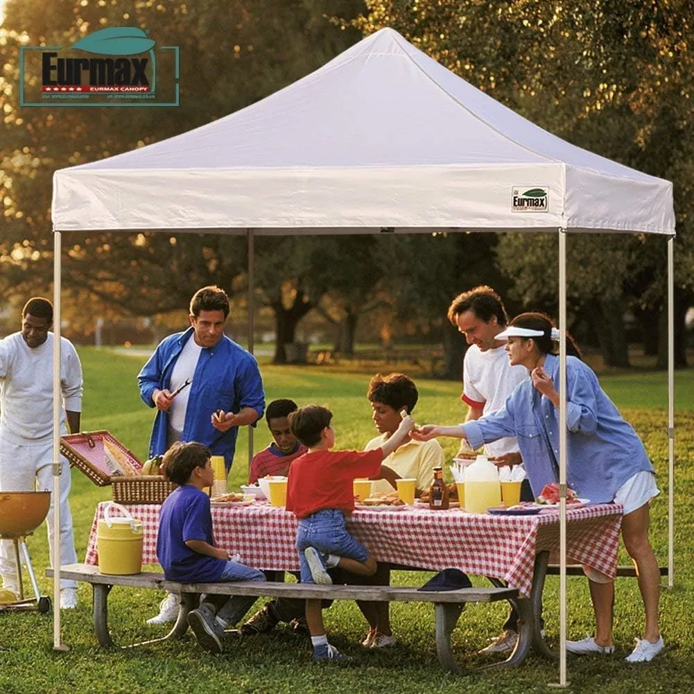 Eurmax USA New 10x10 Pop Up Canopy Replacement Canopy Tent Top Cover, Instant Canopy Top Cover ONLY, Choose 30 Colors,Bonus 4PC Pack Weight Bag (Black)