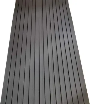 EVA Foam Marine Boat Decking Flooring Mat Boat Flooring EVA Foam Decking Sheet for Boat Yacht Marine Dark Gray with Black Stripes 94.5"×35.4'' ×0.24''