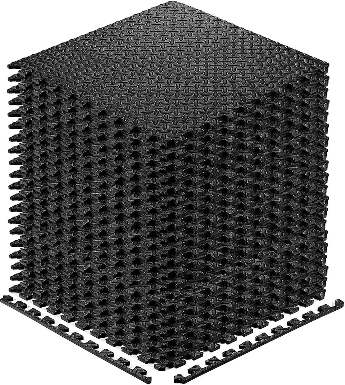 Exercise Mats Puzzle Foam Mats Gym Flooring Mat Cover 20 SQ.FT Interlocking Foam Mats with EVA Foam Floor Tiles for Home Gym Equipment Workouts (20pcs Black Exercise Mats)