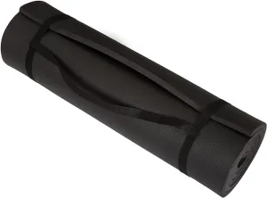 Extra-Thick Yoga Mat - Durable Comfort Non-Slip Foam Workout Mat for Fitness, Pilates, and Floor Exercises with Carrying Strap by Wakeman