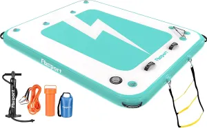 FBSPORT Inflatable Floating Dock, 10ft 8ft 6ft Inflatable Air Dock Platform Floating Island Raft with Non-Slip Surface, Inflatable Water Floating Dock Mat for Lake Pool Beach Ocean