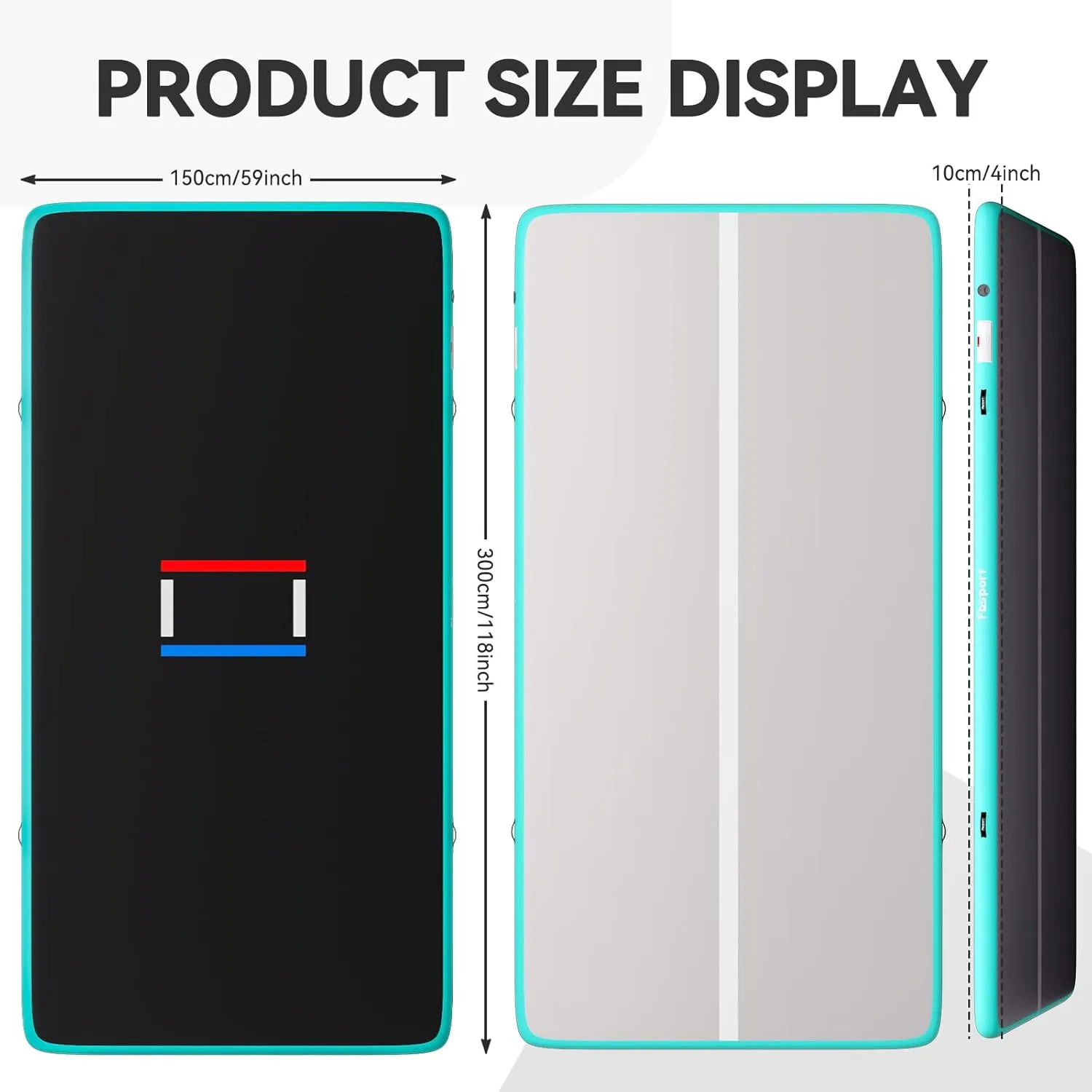FBSPORT Inflatable Wrestling Mat 13ft /10ft /5ft, Outdoor and Indoor PVC Jiu Jitsu Mats, Gymnastics Training Mat Foldable for BJJ, MMA, Martial Art, Boxing, Grappling and Judo