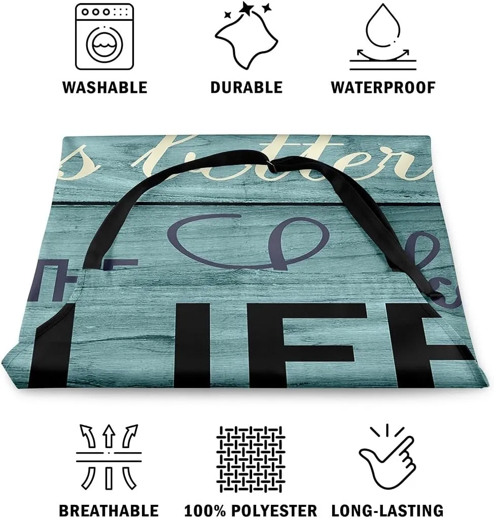 Feelyou Dirt Bike Waterproof Apron 26"x31" Teal Grey Motorbike Apron