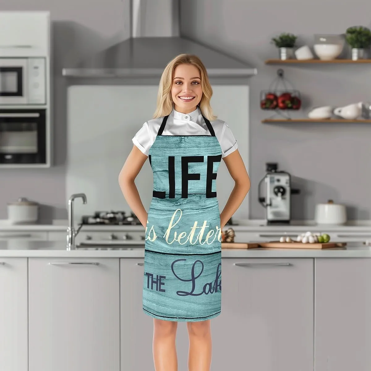 Feelyou Dirt Bike Waterproof Apron 26"x31" Teal Grey Motorbike Apron