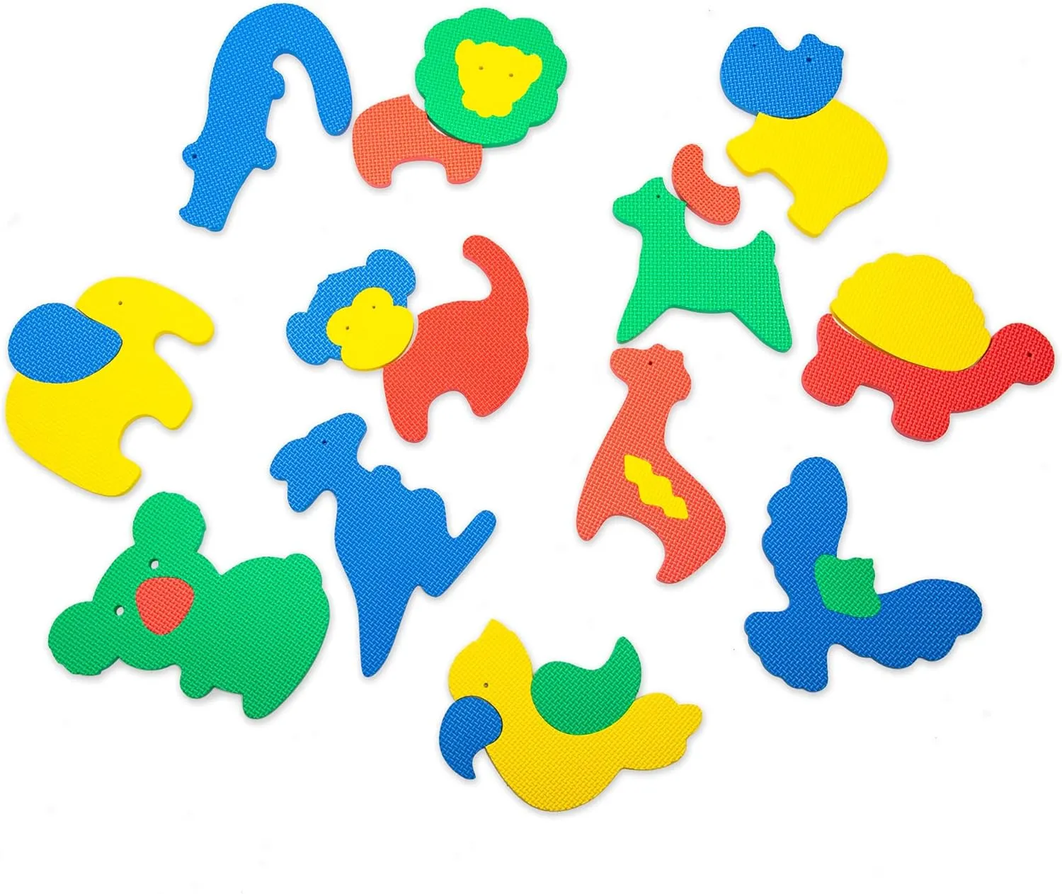 Foam Play Mat for Babies and Children | 12 EVA Foam Floor Tiles with Safari Animals in a Storage Bag |  20% Thicker and Softer Puzzle Mat for Crawling and Learning | 100% Safe, Non-Toxic, Odorless