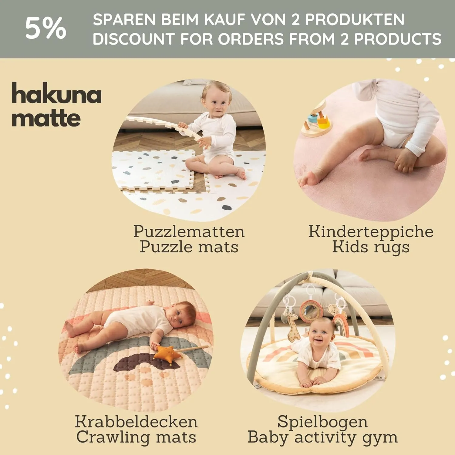 Foam Play Mat for Babies and Children | 12 EVA Foam Floor Tiles with Safari Animals in a Storage Bag |  20% Thicker and Softer Puzzle Mat for Crawling and Learning | 100% Safe, Non-Toxic, Odorless