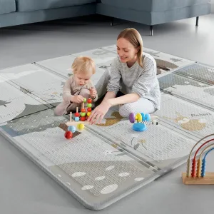 Fodoss Baby Play Mat, 59x59inch Play Mat, 0.4 in Thick Waterproof Playmat for Babies,Kids Foam Play Mat,Waterproof, Carlwing Mat for Baies, Neutral Design Play Mat