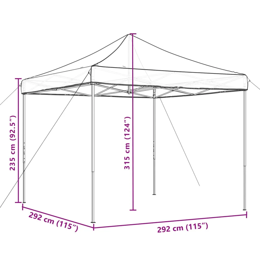 Foldable Party Tent Pop-Up Orange 292x292x315 cm