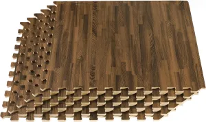 Forest Floor 5/8 Inch Thick Printed Foam Tiles, Premium Wood Grain Interlocking Foam Floor Mats, Anti-Fatigue Flooring