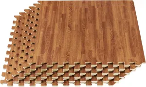 Forest Floor 5/8 Inch Thick Printed Foam Tiles, Premium Wood Grain Interlocking Foam Floor Mats, Anti-Fatigue Flooring