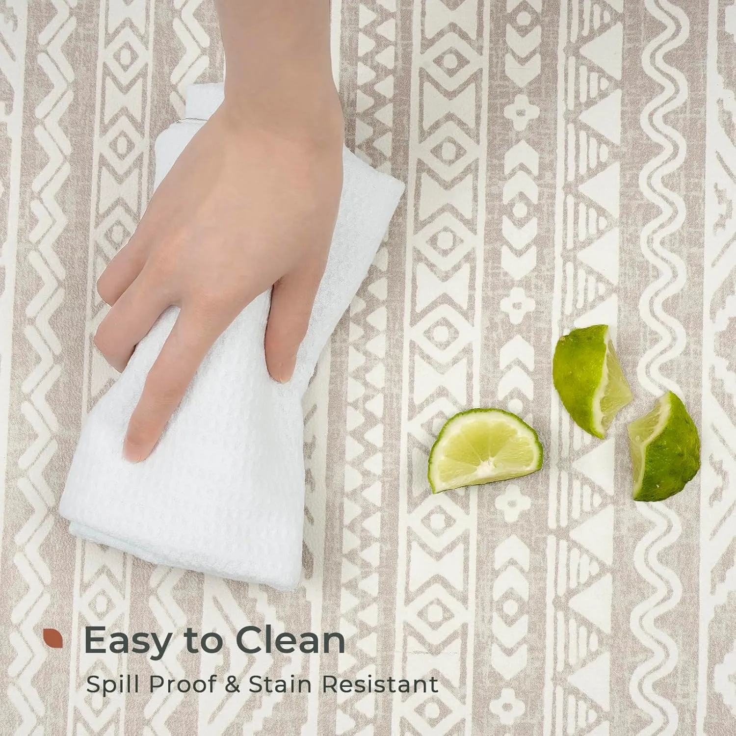FRESHMINT Boho Kitchen Mat 17.3"x60" 0.47" Narrow Anti-Fatigue Cushioned Kitchen Mats for Floor, Long Waterproof Non Slip Comfort Standing Mat Kitchen Rug Runner for Kitchen Sink, Oatmeal Beige