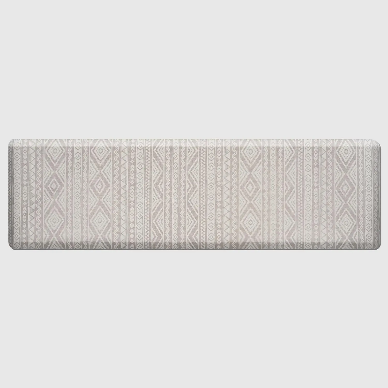 FRESHMINT Boho Kitchen Mat 17.3"x60" 0.47" Narrow Anti-Fatigue Cushioned Kitchen Mats for Floor, Long Waterproof Non Slip Comfort Standing Mat Kitchen Rug Runner for Kitchen Sink, Oatmeal Beige