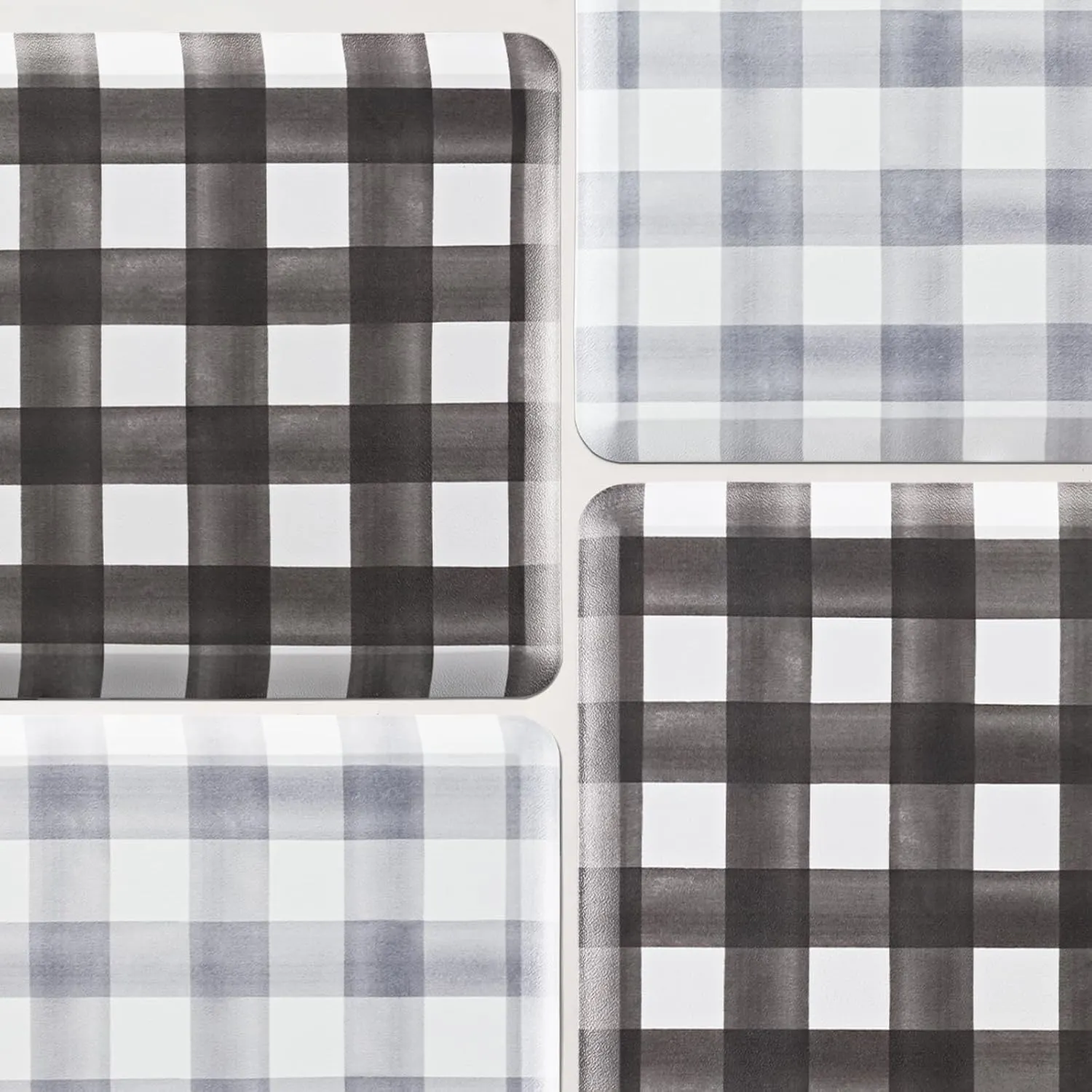 FRESHMINT Farmhouse Kitchen Mat 0.47" Thick 17.3"x60" Anti-Fatigue Cushioned Kitchen Mats for Floor Waterproof Non Slip Comfort Standing Mat Long Rug for Decor Sink Office, Buffalo Plaid Black