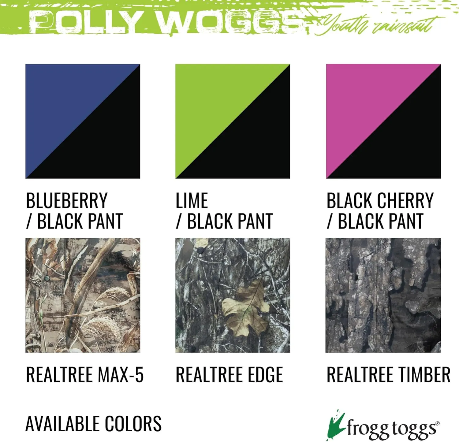 FROGG TOGGS Youth Polly Woggs Waterproof Breathable Rain Suit