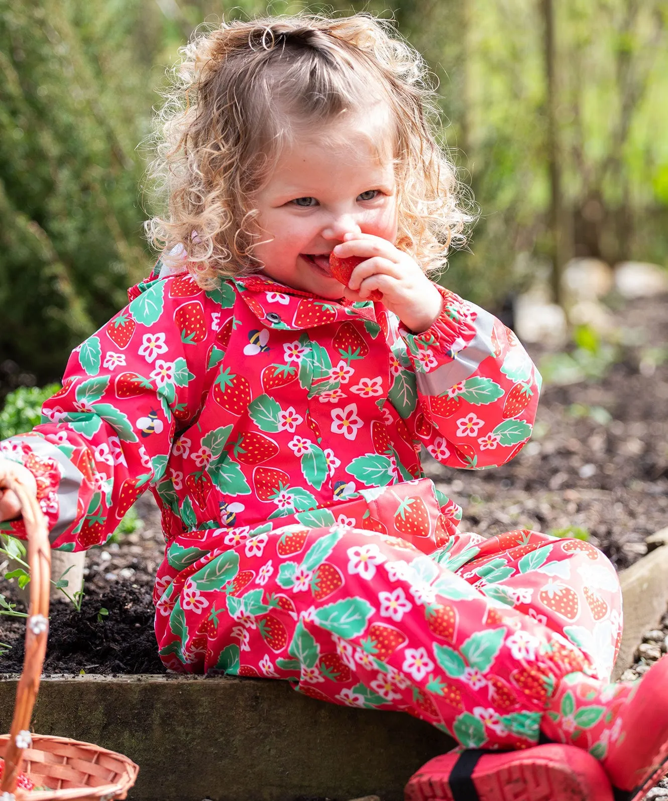 Frugi Rain Or Shine Suit - Strawberries